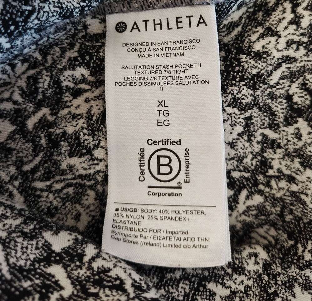 Athleta Black & White Marled High-Rise Leggings - Picture 6 of 11